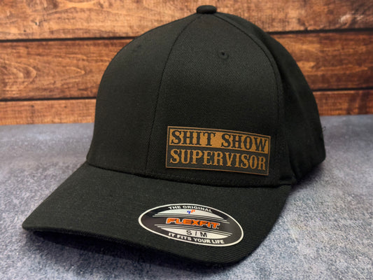 Shit Show Supervisor Custom Leather Patch Hat