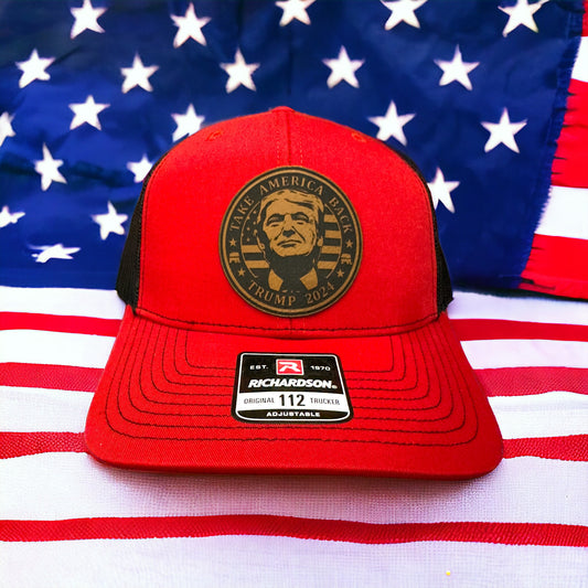 Donald Trump Take America Back Custom Leather Patch Hat