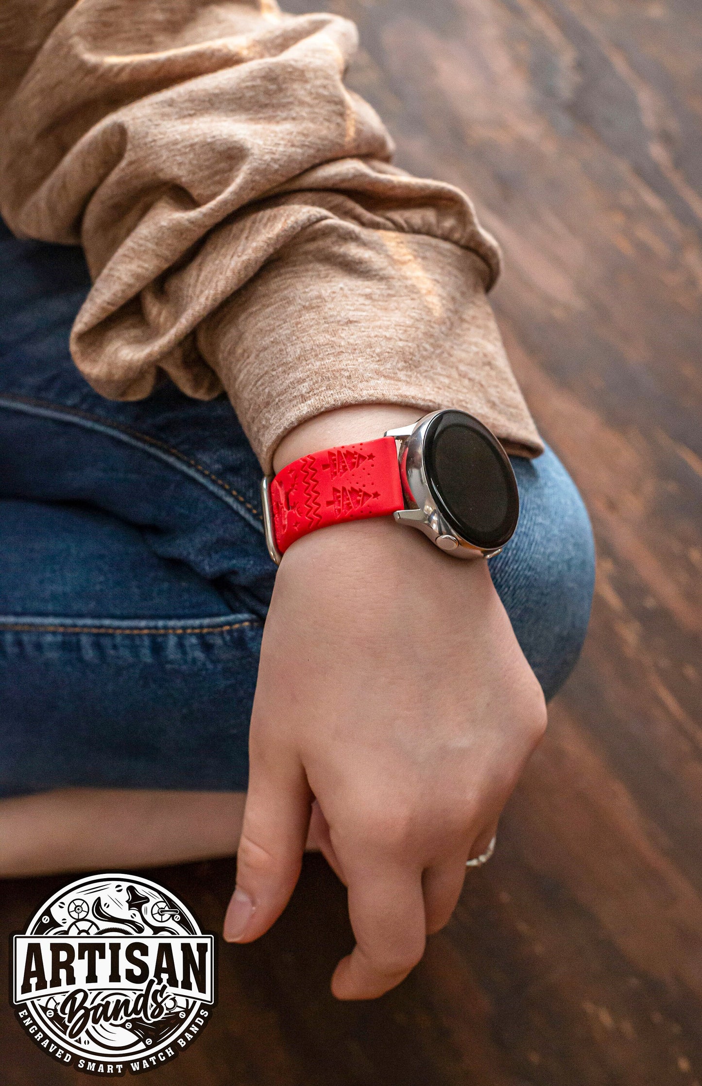 Christmas Sweater Samsung Watch Band | Custom Samsung Watch Strap | Engraved Silicone Galaxy Watch Strap | Holiday Samsung Watch Strap