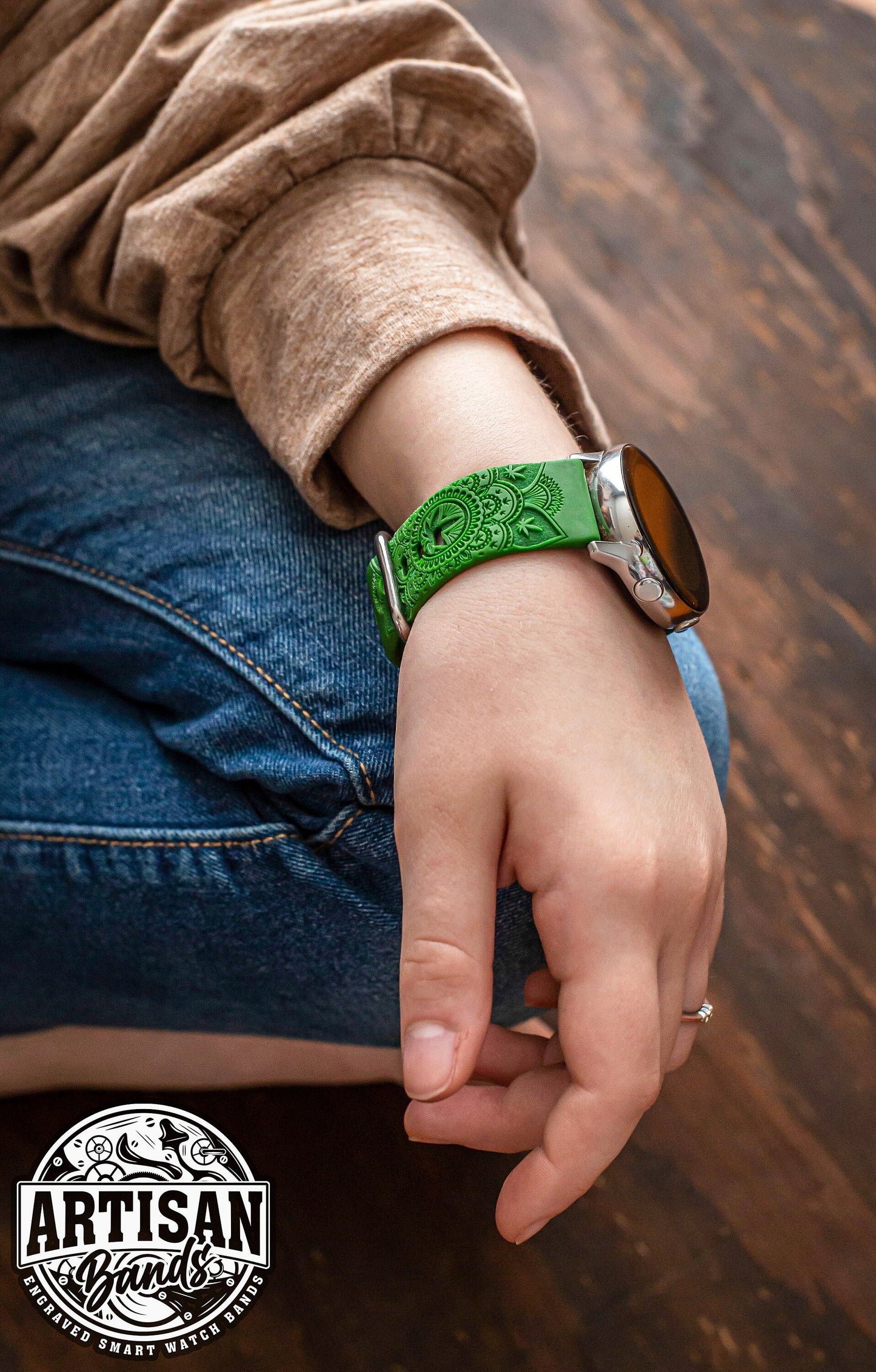Weed Mandala Samsung Watch Band | Engraved Samsung Watch | 420 Custom Galaxy Watch Band | Weed Leaf Galaxy Watch Strap