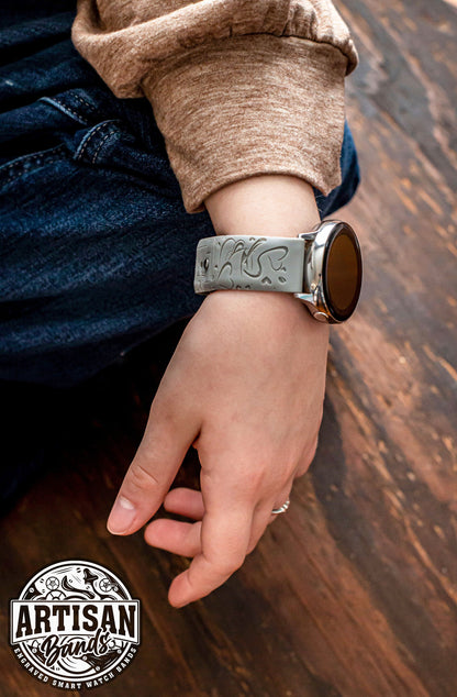 Coffee Lover Silicone Samsung Galaxy Watch Band Laser Engraved Custom Watch Band