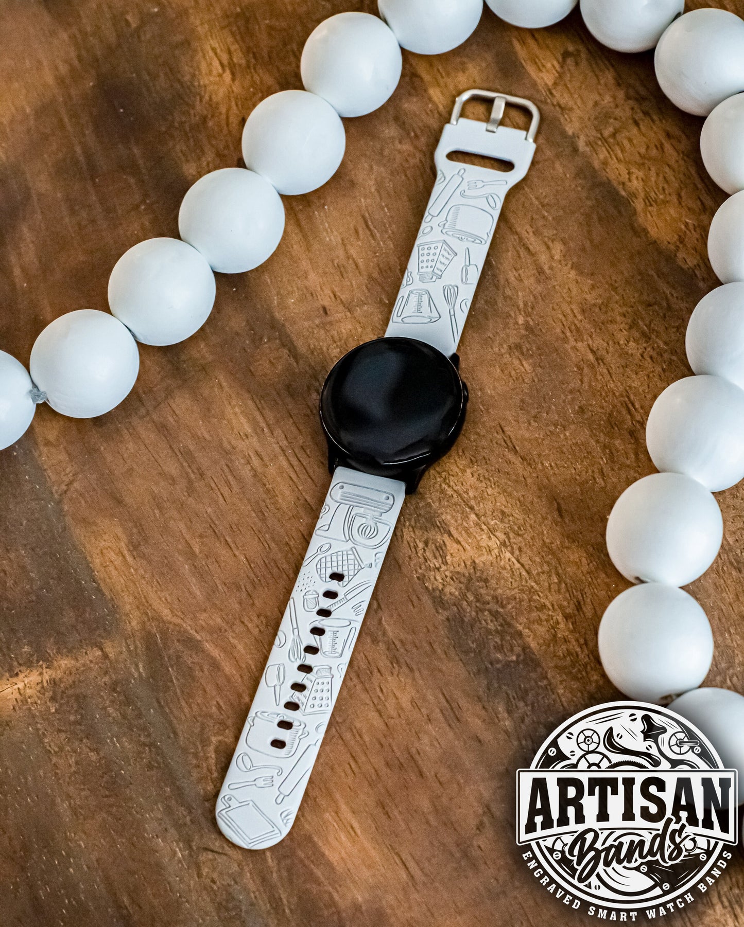 Baking Samsung Watch Band | Baker Watch Band | Engraved Silicone Galaxy Watch Strap | Smart Watch Strap | Custom Samsung Watch