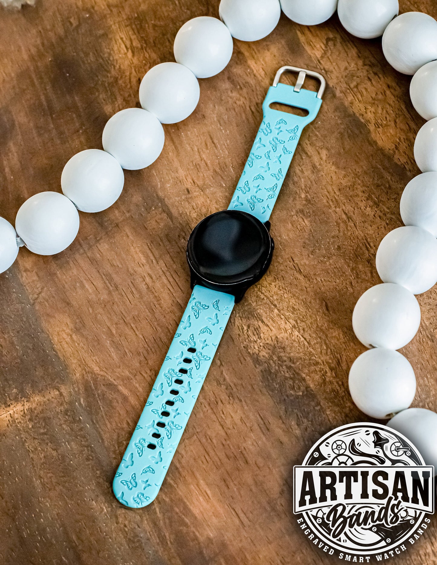 Butterfly Samsung Watch Band | Butterflies Galaxy Watch Band | Engraved Silicone | Galaxy Watch Strap | Custom Samsung Watch