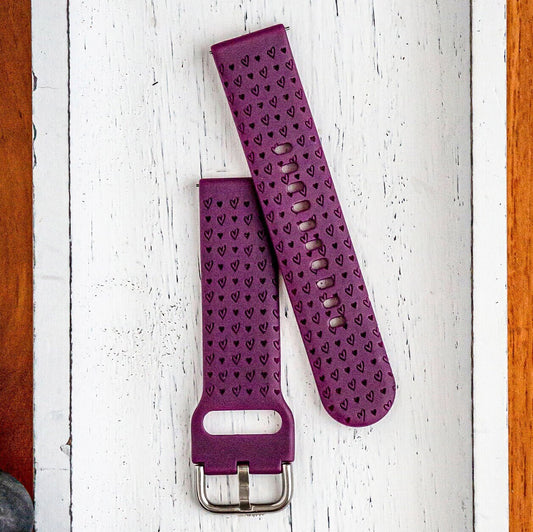 Small Hearts Samsung Watch Band | Heart Watch Strap | Engraved Samsung Watch | Silicone Galaxy Watch Band | Custom Samsung Galaxy Watch